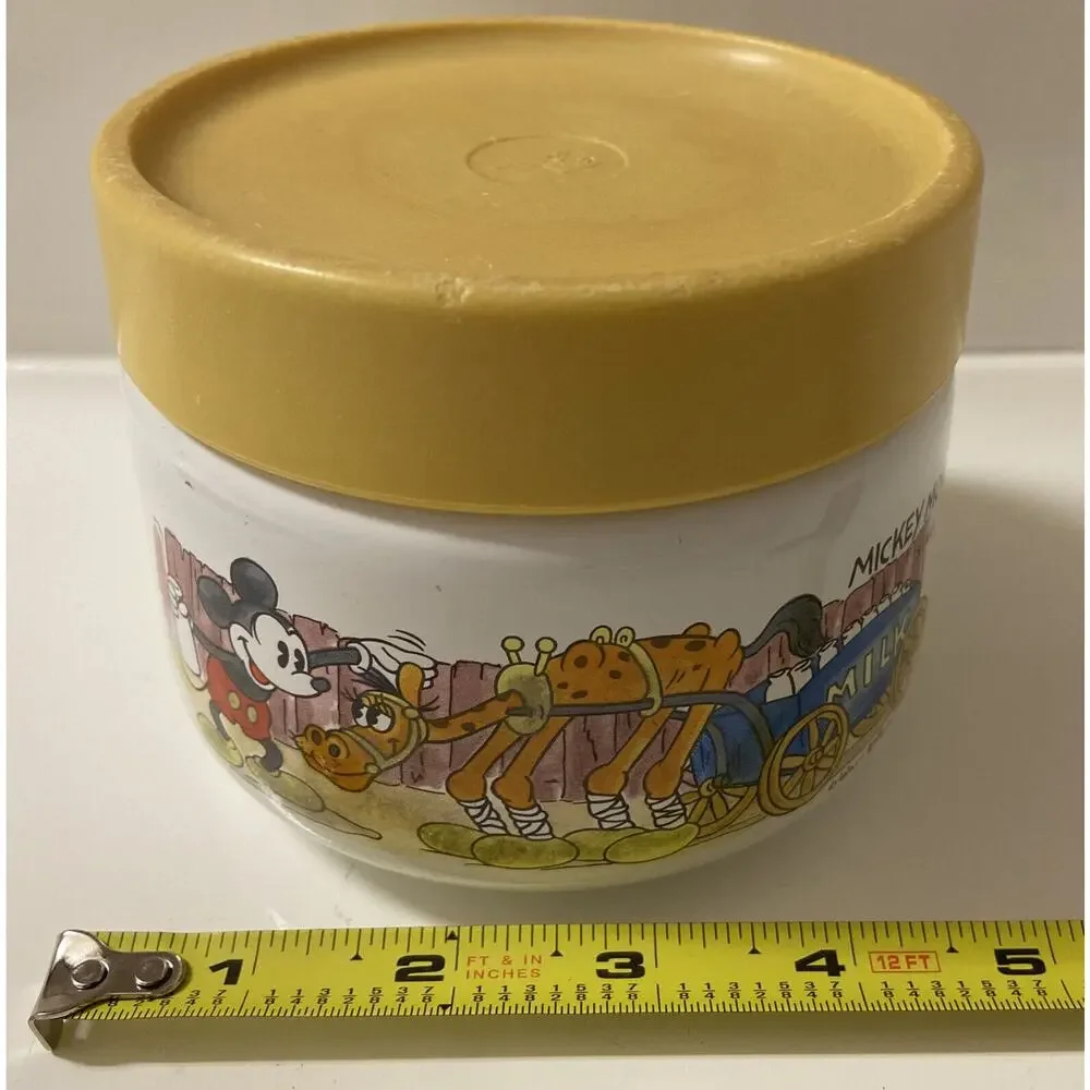 Vintage Mickey Mouse Metal Canister Dish Lid RARE Japan Walt Disney‎ Productions